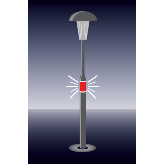 Laternenband, für den Einsatz im Straßenverkehr, Reflexfolie RA1, 1000x70mm, nach StVO Laternenband, für den Einsatz im Straßenverkehr, Reflexfolie RA1, 1000x70mm, nach StVO-Beschreibung lesen