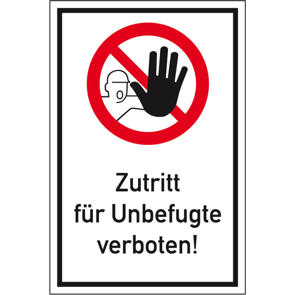 Kombischild Zutritt für Unbefugte verboten, Aluminium, 400x600mm-Beschreibung lesen
