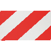 Warntafel Typ C1, für Land- und Forstwirtschaft, rot/weiß schraffiert, Stahlblech, retroreflektierend RA1, 282x423mm Warntafel Typ C1, für Land- und Forstwirtschaft, rot/weiß schraffiert, Stahlblech, retroreflektierend RA1, 282x423mm