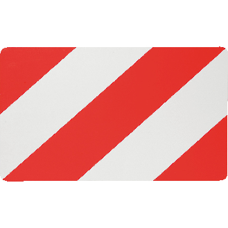 Warntafel Typ C1, für Land- und Forstwirtschaft, rot/weiß schraffiert, Stahlblech, retroreflektierend RA1, 282x423mm-Beschreibung lesen