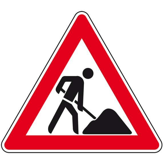 Verkehrszeichen Baustelle, Nr.123, Aluminium RA0, reflektierend, SL 900mm, DIN 67520 Verkehrszeichen Baustelle, Nr.123, Aluminium RA0, reflektierend, SL 900mm, DIN 67520-Beschreibung lesen
