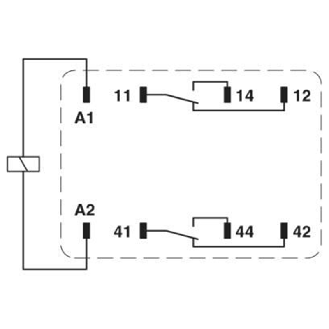 Relais 8 broches, DPDT, 12A, Ind. méca., Led, Diode, BT, 24DC - REL-IR2/LDP- 24DC/2X21-Lire la description