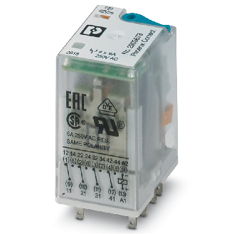 Relais 14 broches, 4PDT, 6A, Ind. méca., Led, Diode, BT, 48DC - REL-IR4/LDP- 48DC/4X21-Lire la description