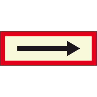 PERMALIGHT plus langnachleuchtend Feuerwehrschild Pfeil, Folie, selbstklebend, 297x105mm, DIN 4066-Beschreibung lesen