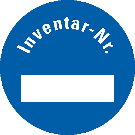Inventaretikett Inventar-Nr., blau, Dokumentenfolie, selbstklebend, Ø 30mm, 18/Bogen-Lire la description