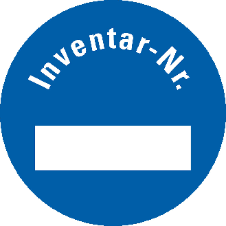 Inventaretikett Inventar-Nr., blau, Dokumentenfolie, selbstklebend, Ø 30mm, 18/Bogen-Beschreibung lesen