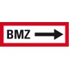 Feuerwehrschild BMZ rechts, Folie, selbstklebend, 297x105mm, DIN 4066 Feuerwehrschild BMZ rechts, Folie, selbstklebend, 297x105mm, DIN 4066
