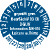 Prüfplakette BetrSichV 3,Leitern,26-31,blau,Folie,selbstklebend,Ø 30mm,500/Rolle