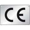 CE-Zeichen, rechteckig, silber/schwarz, Aluminium, eloxiert, 75x50mm, 100/VE