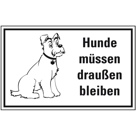 Hinweisschild Hunde müssen draußen bleiben, Kunststoff, 300x200mm-Lire la description