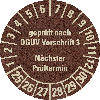Prüfplakette gepr.DGUV V3 NP, 25-30,braun,Primärfaser-Graspapier,Ø 30mm,18/Bogen