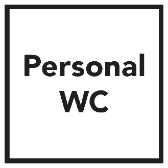 Türschild Personal-WC, Folie, selbstklebend, 150x150mm-Beschreibung lesen