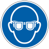 Gebotsschild Augenschutz benutzen,ASR/ISO,RoHS konform,Folie,Ø 50mm,10/Bogen