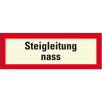 PERMALIGHT plus langnachleuchtend Feuerwehrschild Steigleitung nass, Folie, selbstklebend, 210x74mm, DIN 4066-Beschreibung lesen