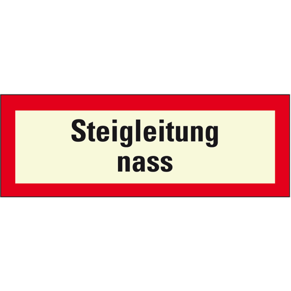 PERMALIGHT plus langnachleuchtend Feuerwehrschild Steigleitung nass, Folie, selbstklebend, 210x74mm, DIN 4066-Beschreibung lesen