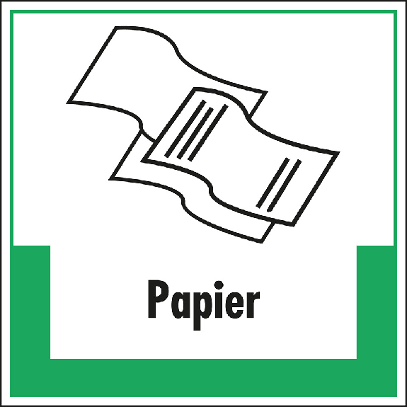 Abfallkennzeichen Papier, mit Symbol und Text, Folie, selbstklebend, 200x200mm Abfallkennzeichen Papier, mit Symbol und Text, Folie, selbstklebend, 200x200mm-Beschreibung lesen