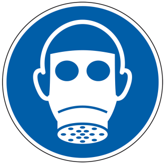 Gebotsschild Atemschutz benutzen, Aluminium, Ø 200mm, ASR A1.3, DIN EN ISO 7010 M017-Beschreibung lesen