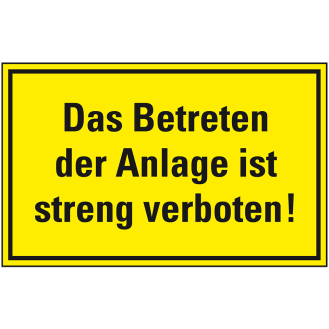 Maschinenhinweisschild Das Betreten der Anlage ist..., Kunststoff, 300x200mm-Beschreibung lesen