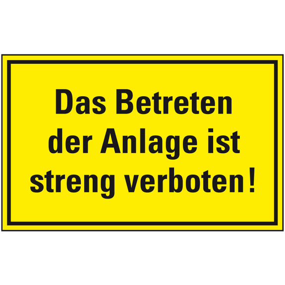 Maschinenhinweisschild Das Betreten der Anlage ist..., Kunststoff, 300x200mm Maschinenhinweisschild Das Betreten der Anlage ist..., Kunststoff, 300x200mm-Beschreibung lesen