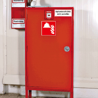 Brandschutzschild Brandbekämpfung, Folie, selbstklebend, 200x200mm, ASR A1.3, DIN EN ISO 7010 F004-Beschreibung lesen