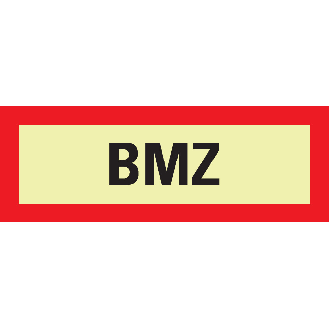 PERMALIGHT power langnachleuchtend Feuerwehrschild BMZ, Folie, selbstklebend, 297x105mm-Beschreibung lesen
