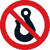 Verbotschild Kranhaken, praxisbewährt, Folie, selbstklebend, Ø 100mm Verbotschild Kranhaken, praxisbewährt, Folie, selbstklebend, Ø 100mm