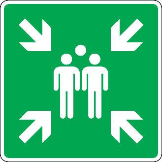 Sammelplatzschild aus reflektierendem Aluminium 600x600mm-Beschreibung lesen