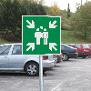Sammelplatzschild aus reflektierendem Aluminium 600x600mm