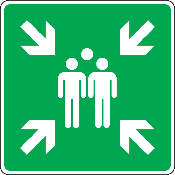 Sammelplatzschild aus reflektierendem Aluminium 600x600mm-Beschreibung lesen