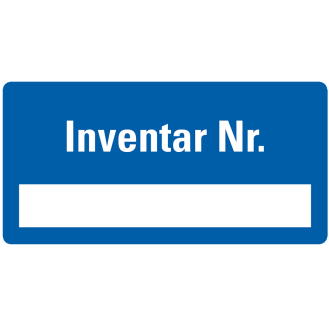 Inventaretiketten Inventar Nr.,einzeilig,blau,Dokumentenfolie,20x40mm,500/Rolle-Beschreibung lesen