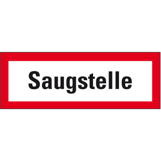 Feuerwehrschild Saugstelle, DIN 4066, Aluminium, 297x105mm, DIN 4066-Beschreibung lesen