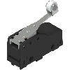 Microrupteur Levier à galet (38mm)1NO+1NF, Bornes Faston pliées  45° - MK G11F42-G
