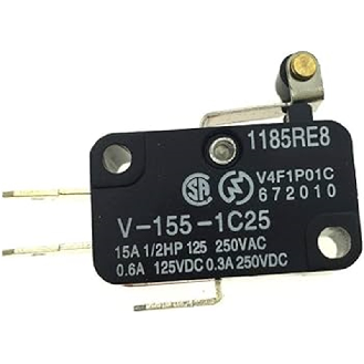 Microrupteur Levier à galet SPDT 15A 250VAC/0,6A-125VDC rupt. brusque - V-155-1C25-Lire la description