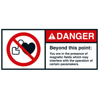 ANSI-Aufkleber DANGER Beyond this point:, UL anerkannt, 70x160mm, 2/Bogen-Beschreibung lesen