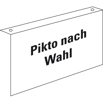 Rettungs-Fahnenschild blanko, doppelseitig, zur Deckenmontage, Kunststoff, 400x200mm-Beschreibung lesen