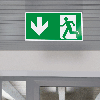 Rettungs-Fahnenschild blanko, doppelseitig, zur Deckenmontage, Kunststoff, 400x200mm Rettungs-Fahnenschild blanko, doppelseitig, zur Deckenmontage, Kunststoff, 400x200mm