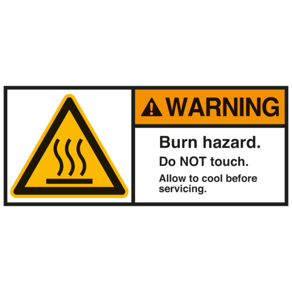 ANSI-Aufkleber WARNING Burn hazard.Do NOT touch,UL anerk.,Folie,70x160mm,2/Bogen ANSI-Aufkleber WARNING Burn hazard.Do NOT touch,UL anerk.,Folie,70x160mm,2/Bogen-Beschreibung lesen