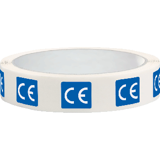 CE-Zeichen, RoHS konform, rechteckig, blau/weiß, Folie, selbstklebend, 20x15mm, 500/Rolle-Beschreibung lesen