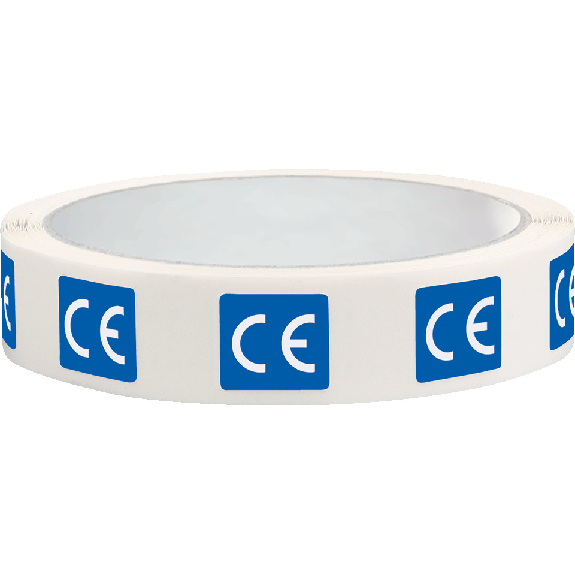 CE-Zeichen, RoHS konform, rechteckig, blau/weiß, Folie, selbstklebend, 20x15mm, 500/Rolle-Beschreibung lesen