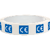 CE-Zeichen, RoHS konform, rechteckig, blau/weiß, Folie, selbstklebend, 20x15mm, 500/Rolle