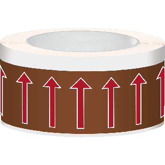 Fließrichtungspfeile, braun/rot, Polyesterfolie, 50mm, 33m/Rolle-Beschreibung lesen