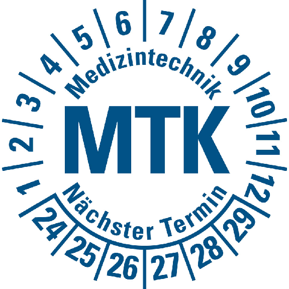 Prüfplakette MTK 24-29,weiß/blau,DIN EN 60601-01,Spezialkleber,Ø 30mm,10/Bogen Prüfplakette MTK 24-29,weiß/blau,DIN EN 60601-01,Spezialkleber,Ø 30mm,10/Bogen-Beschreibung lesen