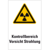Warn-Kombischild Kontrollbereich Vorsicht Strahlung,ASR/ISO,Kunststoff,200x150mm Warn-Kombischild Kontrollbereich Vorsicht Strahlung,ASR/ISO,Kunststoff,200x150mm