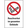 Verbots-Kombischild Rauchverbot im gesamten Gebäude, Kunststoff, 300x400mm, ASR A1.3, DIN EN ISO 7010 P002 Verbots-Kombischild Rauchverbot im gesamten Gebäude, Kunststoff, 300x400mm, ASR A1.3, DIN EN ISO 7010 P002