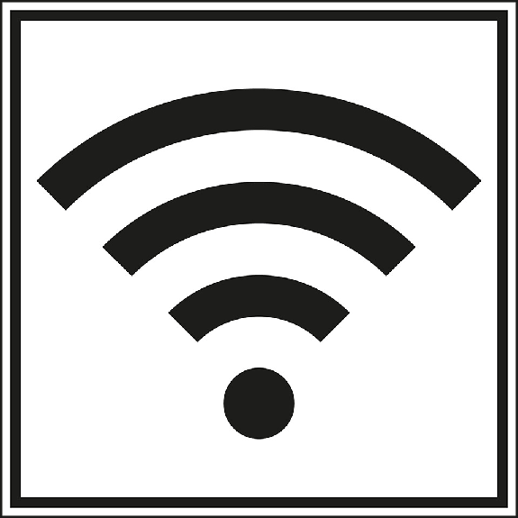 Hinweisschild W-LAN, praxisbewährt, Kunststoff, 100x100mm-Beschreibung lesen