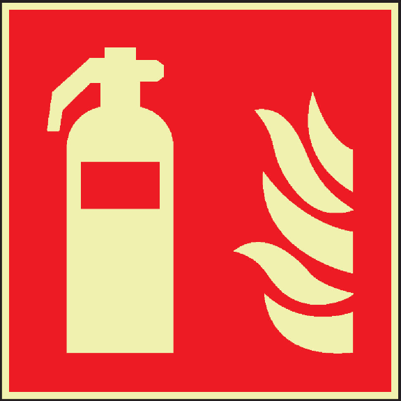 PERMALIGHT power langnachleuchtend Brandschutzzeichen Feuerlöscher, ASR/ISO, Kunststoff, 100x100mm-Beschreibung lesen