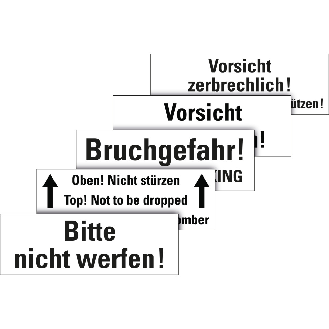 Hinweisetikett Verpackung und Inhalt...prüfen, weiß, Haftpapier, permanent, 147x50mm, 250/Rolle-Beschreibung lesen