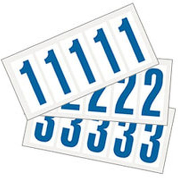 Kombipackung Ziffer 0-9, weiß/blau, Folie, SH 50mm, 22x57mm, 16 je Ziffer/Packung-Beschreibung lesen