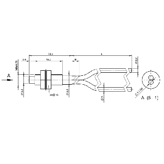 Fibre opt. directe, plast. Ø2,2mm, tête M6 inox, 2m - BFO D22-XAT-LB-EAK-20-02 (BFO0065)-Lire la description