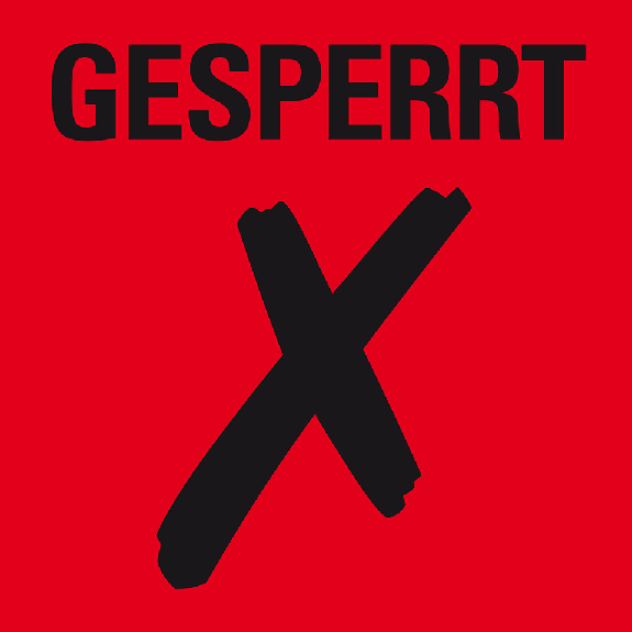 Organisationsetikett GESPERRT, rot, Haftpapier, ablösbar, 17x17mm, 500/Rolle-Leggi tutto